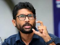 Gujarat Rashtriya Dalit Adhikar Manch leader Jignesh Mevani addressing a press conference in New Delhi on wednesday.Express photo by Renuka Puri