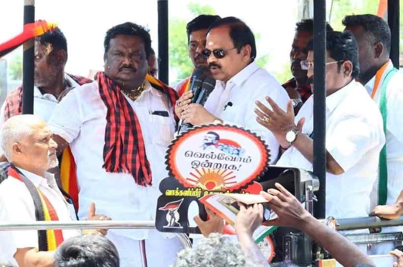 குன்னம்; ஏழை எளிய மக்களுக்குப் பொருளாதாரம் போய் சேர, பொருளாதாரப் புரட்சியை முன்னெடுக்கின்ற கட்சி திமுக.; அனைந்திந்திய பாட்டாளி முன்னேறக் கட்சி நிறுவனர் சி.என். ராமமூர்த்தி திமுக அமைச்சர் சிவசங்கருக்கு செய்த பிரச்சாரத்தில் பேச்சு!