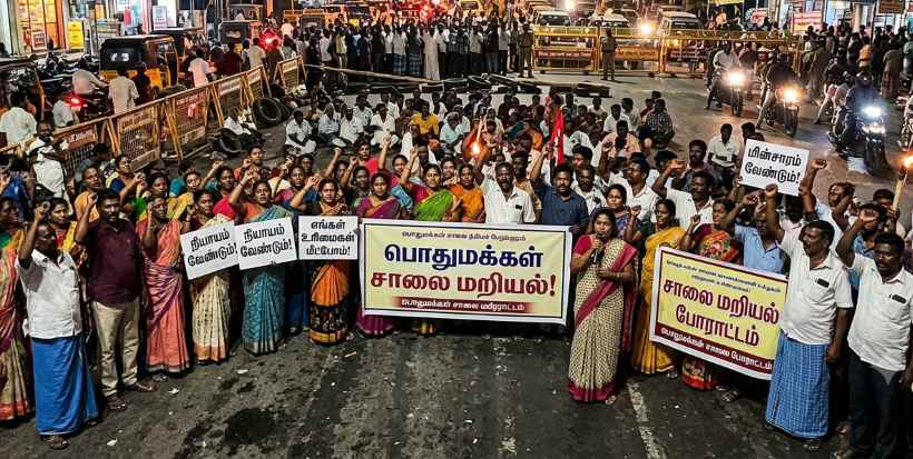 பெரம்பலூர்: தினமும் சுமார் 2 மணி நேரத்திற்கு மேல் மின்வினியோகம் துண்டிக்கப்படுவதை கண்டித்து பொதுமக்கள் திடீர் சாலை மறியல்!